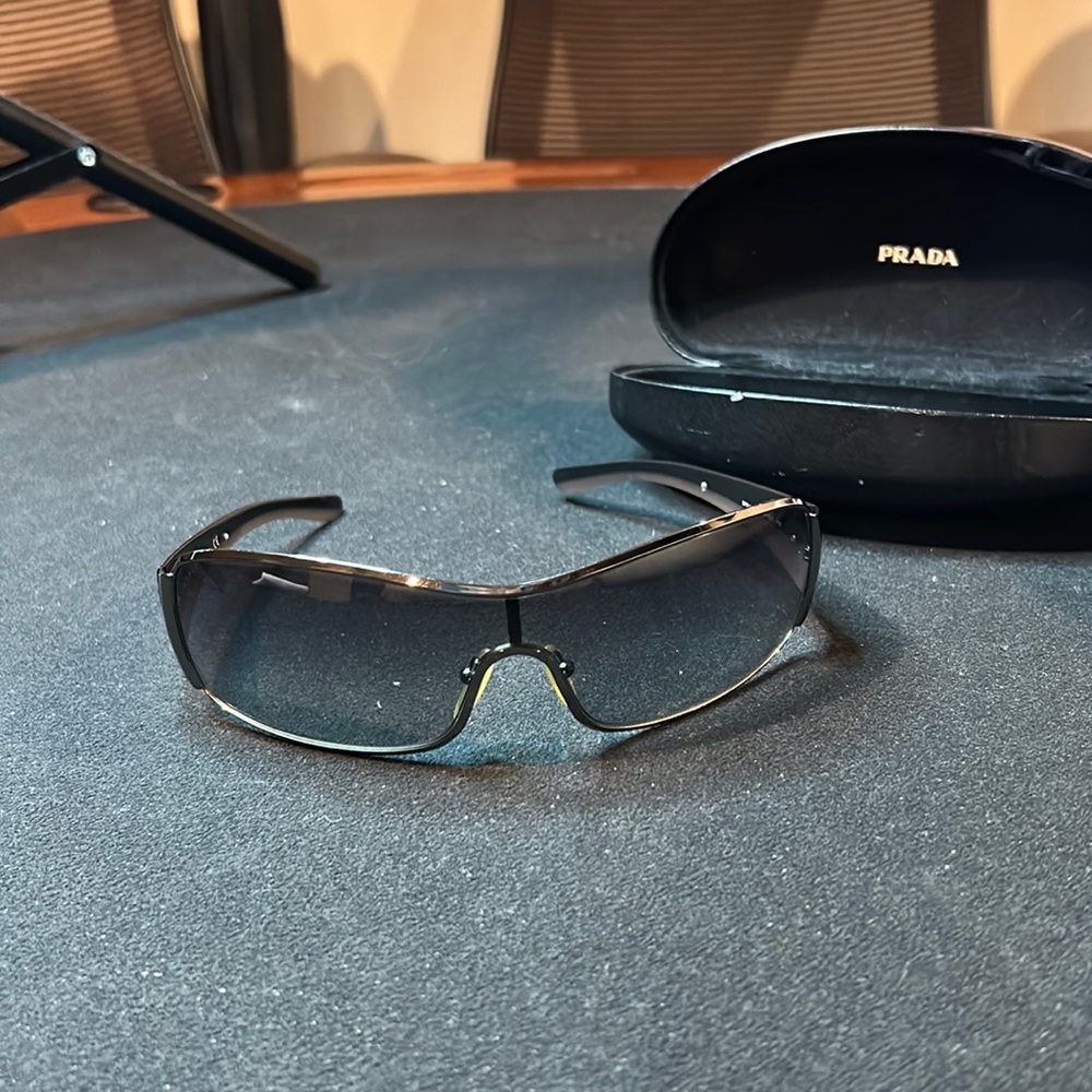 Black & Grey, Prada, Sunglasses, Mens